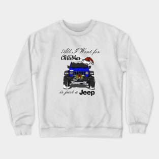 Christmas Jeep Blue Crewneck Sweatshirt